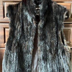 Saga Furs Genuine Fur Vest - Dark Brown